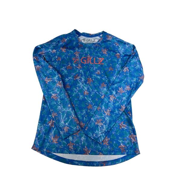 GILLZ Women Top Size Medium Turtles Print Long Sleeves UV Top Shirt - Picture 1 of 4